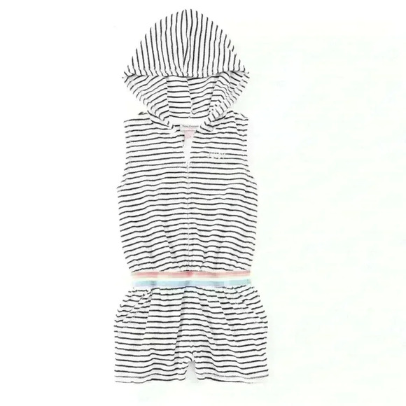 Juicy Couture Girls Striped Hooded Romper, size 4 - Picture 2 of 11